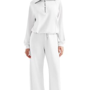 Women's White 2 Piece Lounge Set